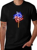 Patriotic Pinwheel Graphic T-Shirt