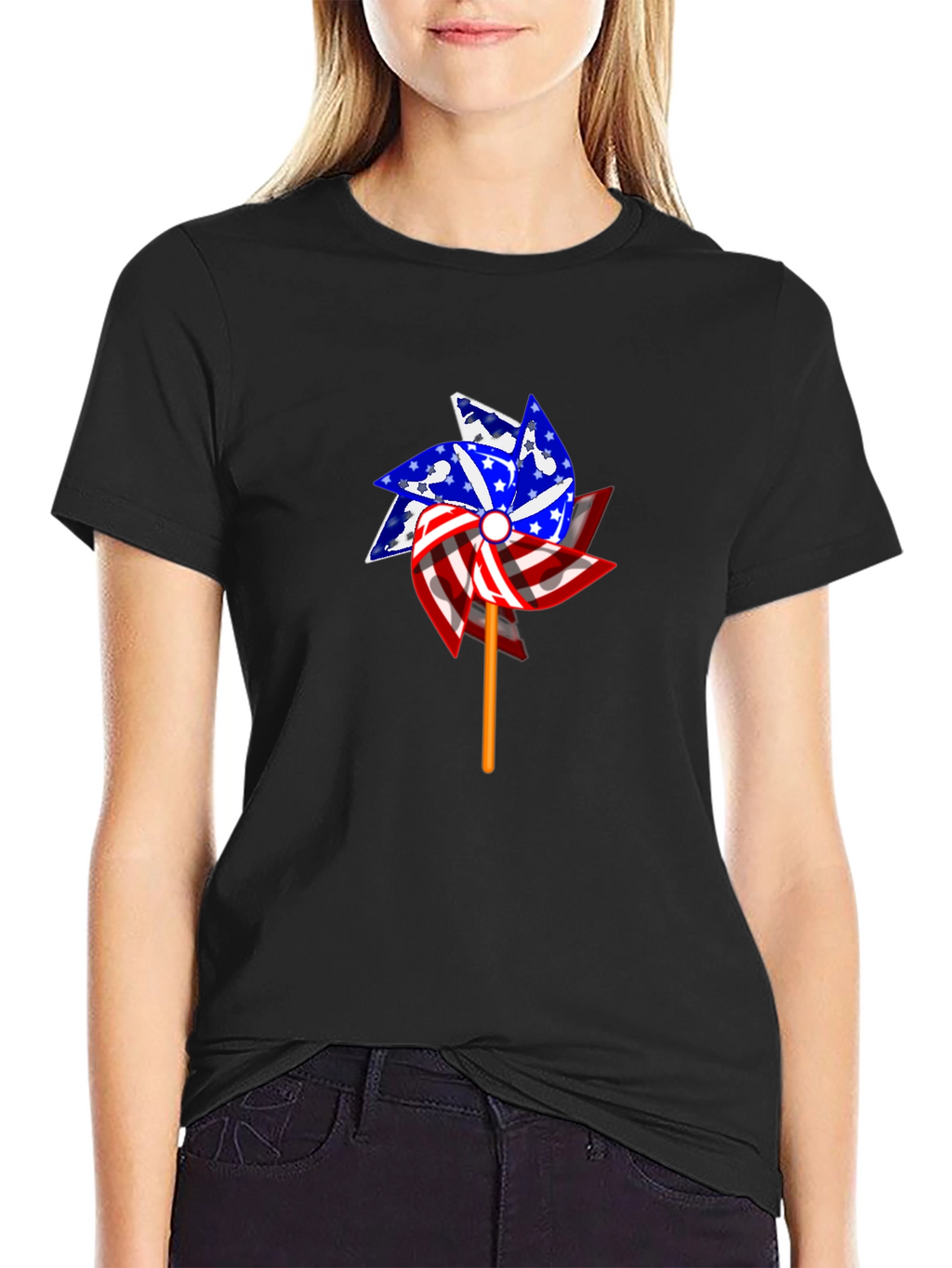 Patriotic Pinwheel Graphic T-Shirt