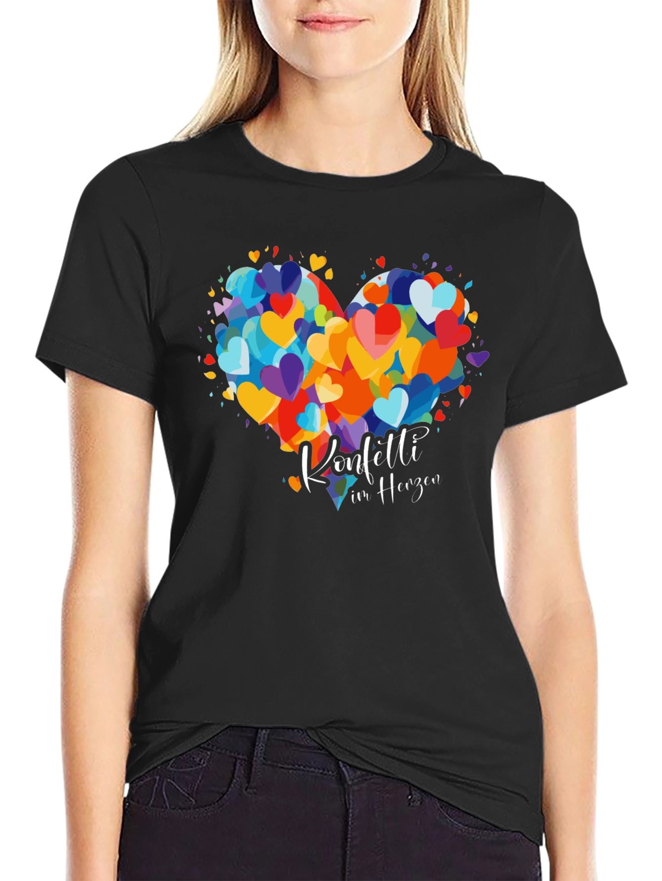 Colorful Hearts Heart T-Shirt - Confetti In Herzen