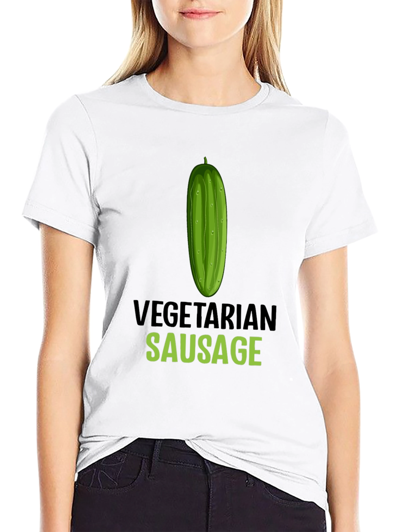 Vegetarian Sausage Graphic T-Shirt - Funny Vegan Tee