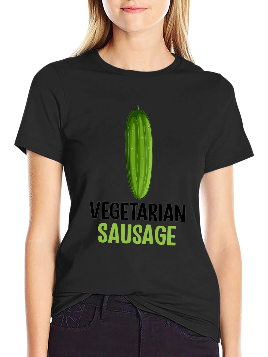 Vegetarian Sausage Graphic T-Shirt - Funny Vegan Tee