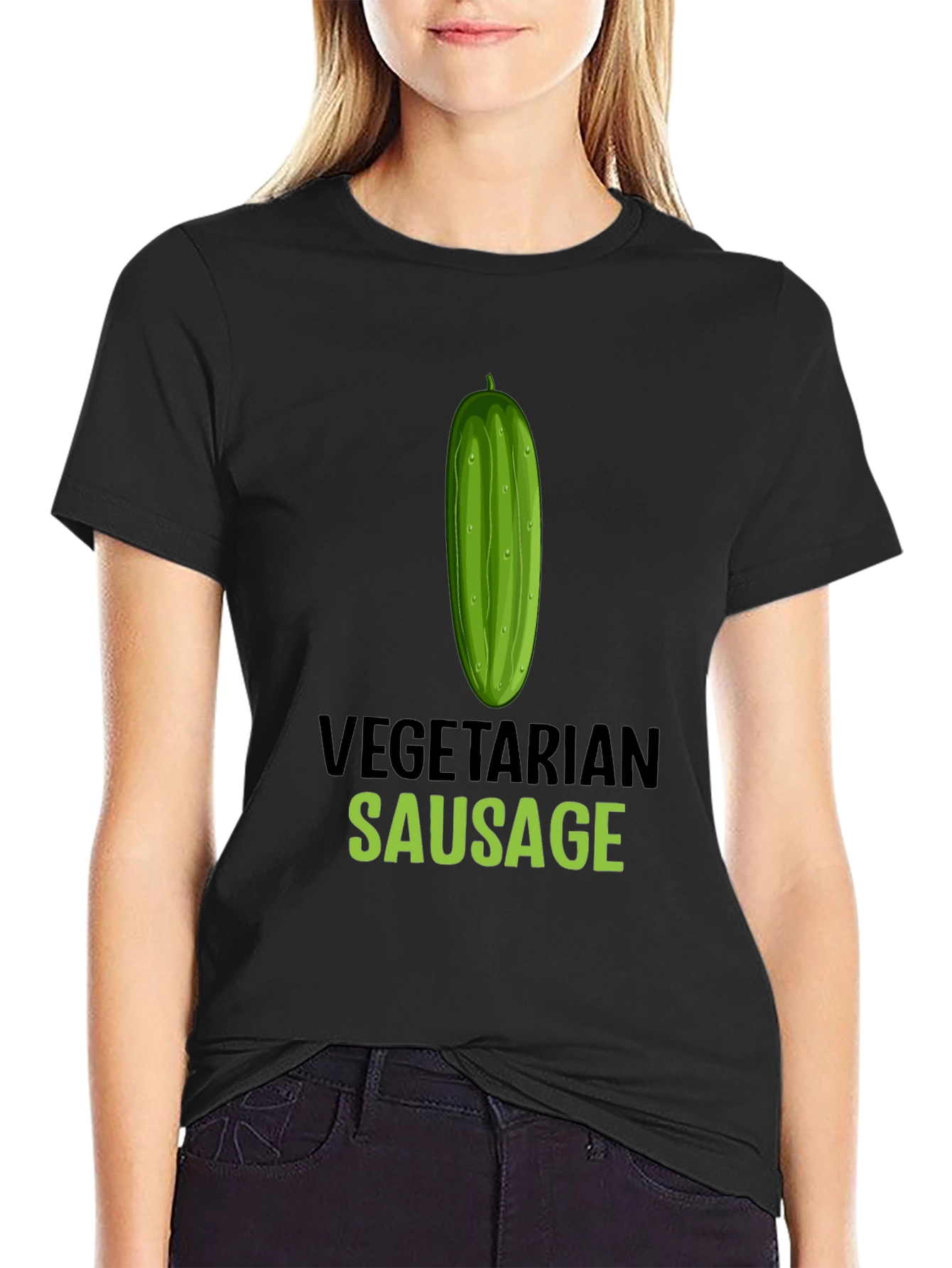 Vegetarian Sausage Graphic T-Shirt - Funny Vegan Tee