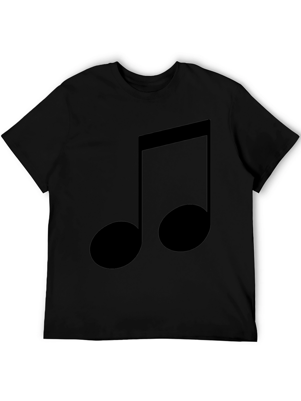 Musical Note Graphic Tee - Black Cotton T-Shirt