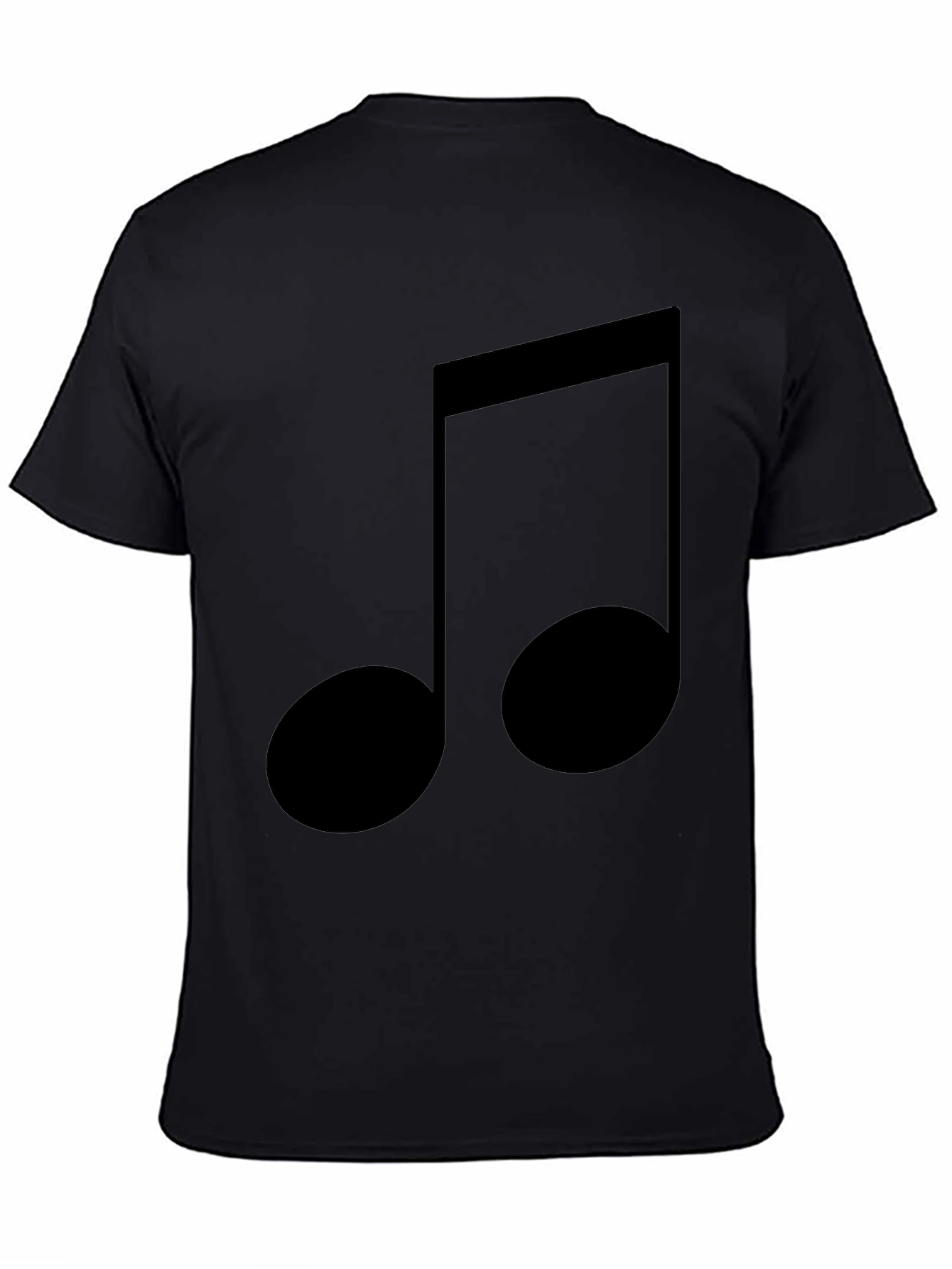 Musical Note Graphic Tee - Black Cotton T-Shirt