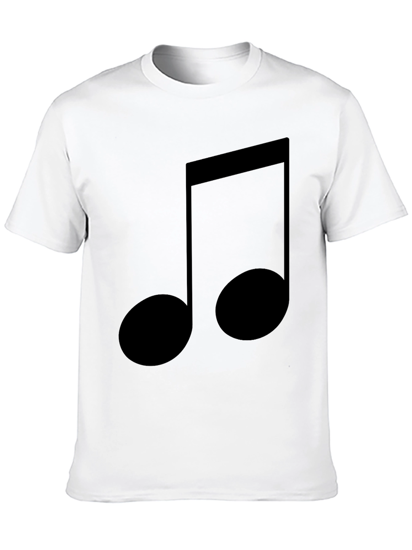 Musical Note Graphic Tee - Black Cotton T-Shirt