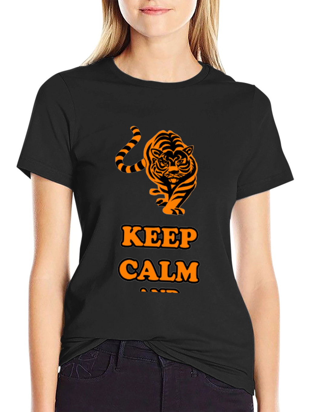 Keep Calm Tiger Graphic Tee - Black