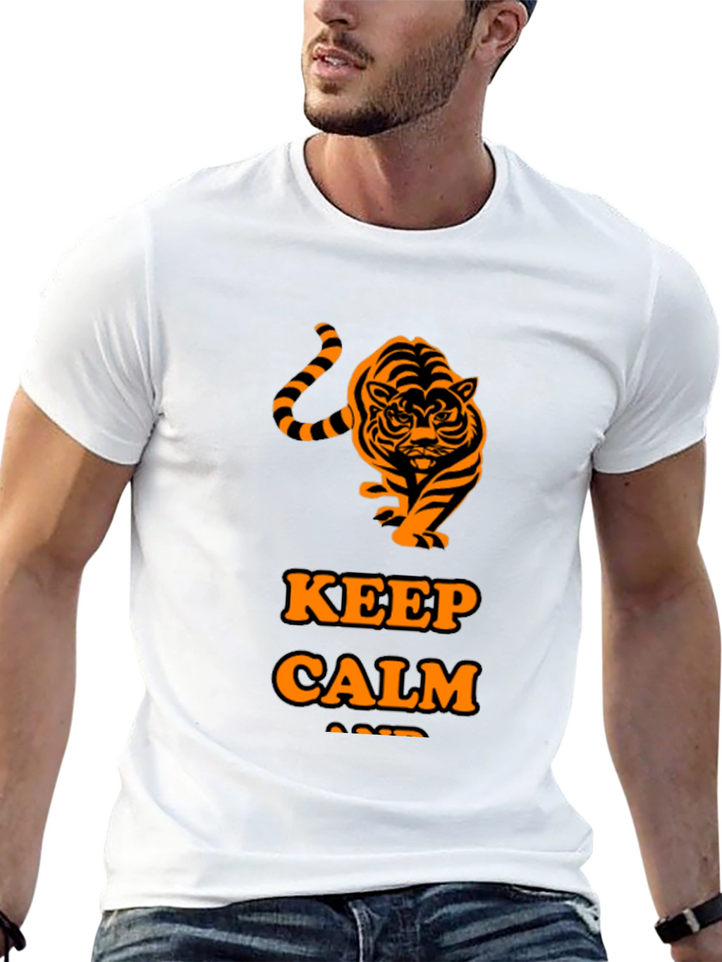 Keep Calm Tiger Graphic Tee - Black
