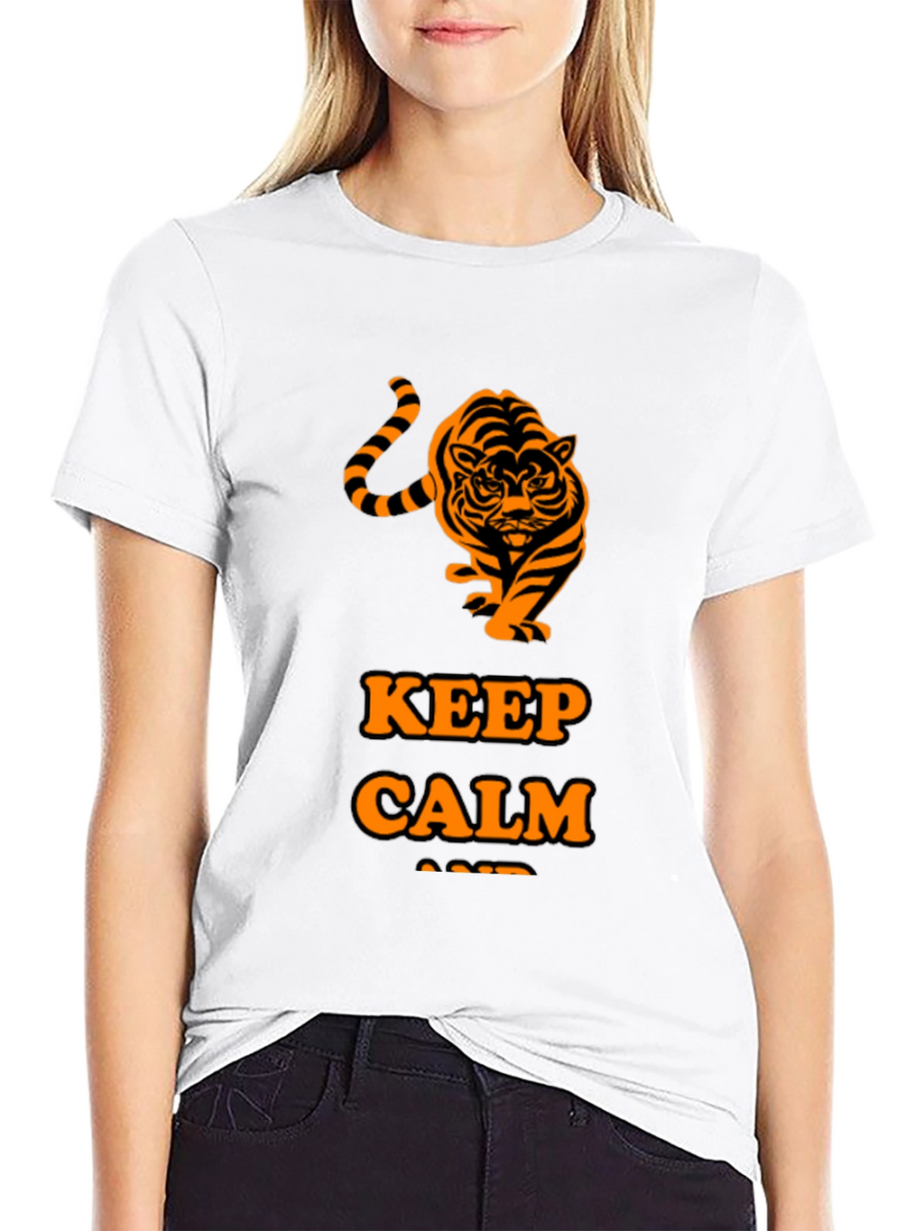 Keep Calm Tiger Graphic Tee - Black