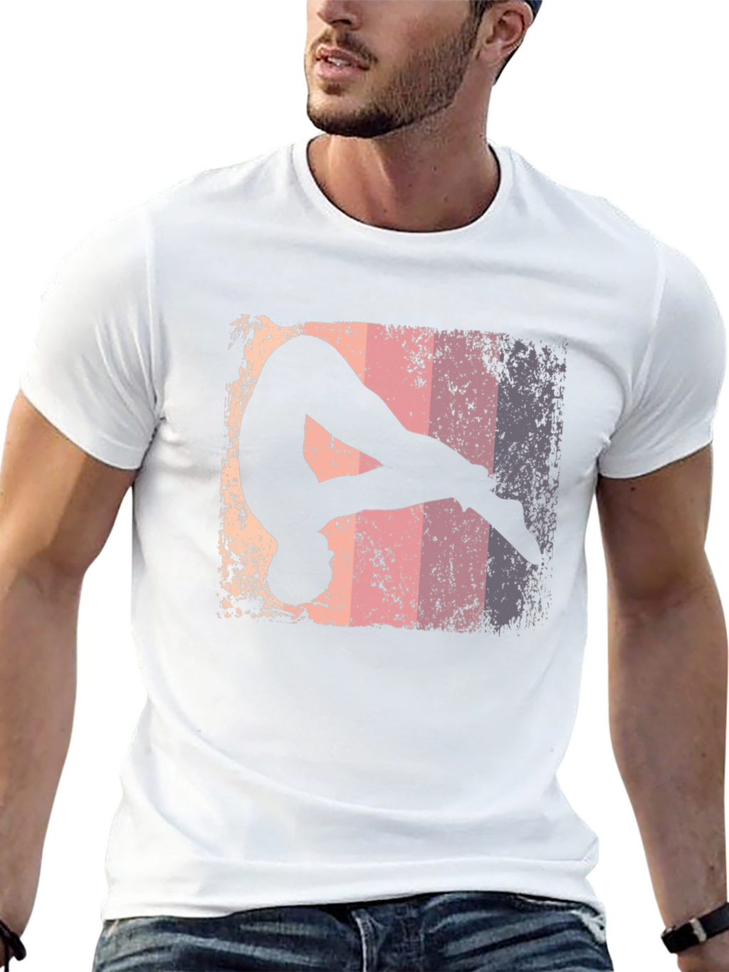 Retro Gymnastics Silhouette Graphic Tee