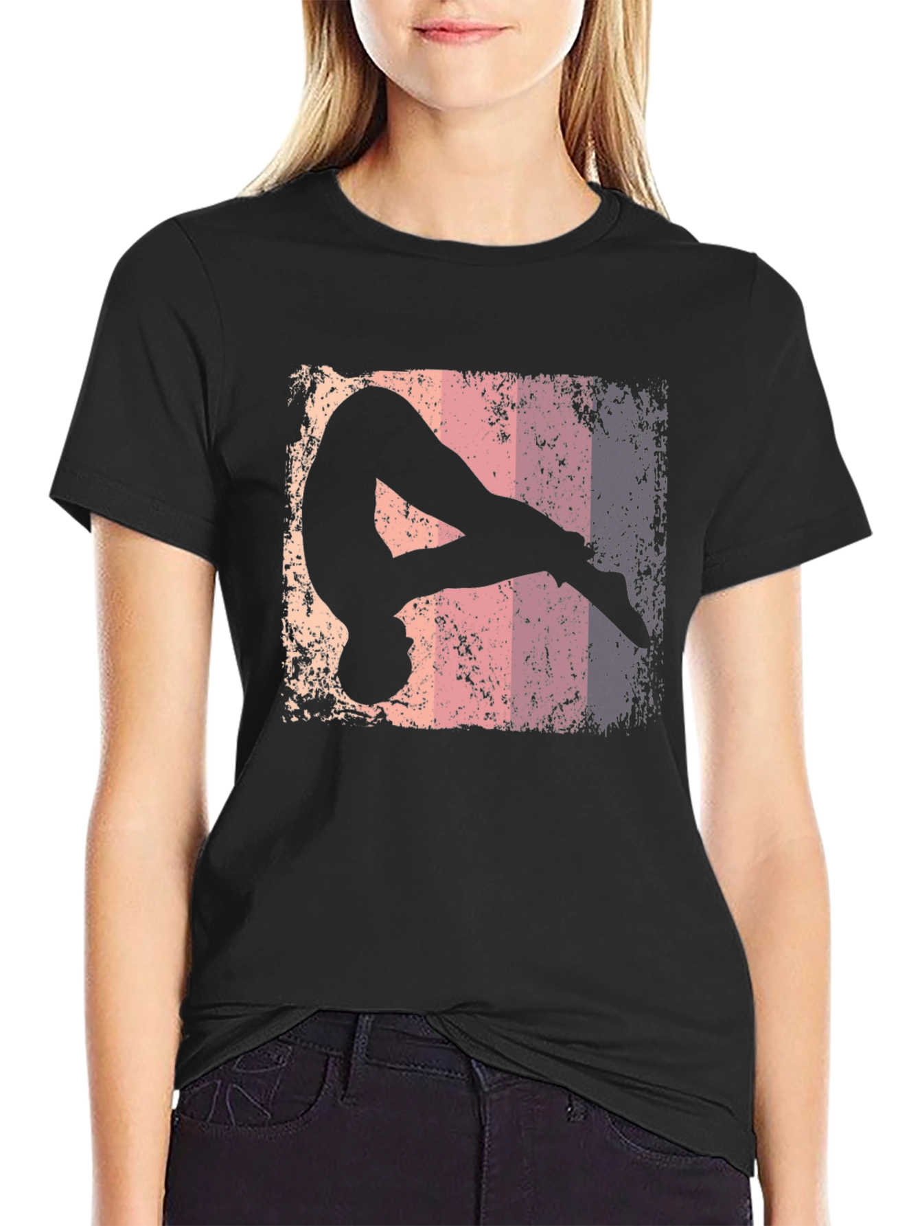 Retro Gymnastics Silhouette Graphic Tee