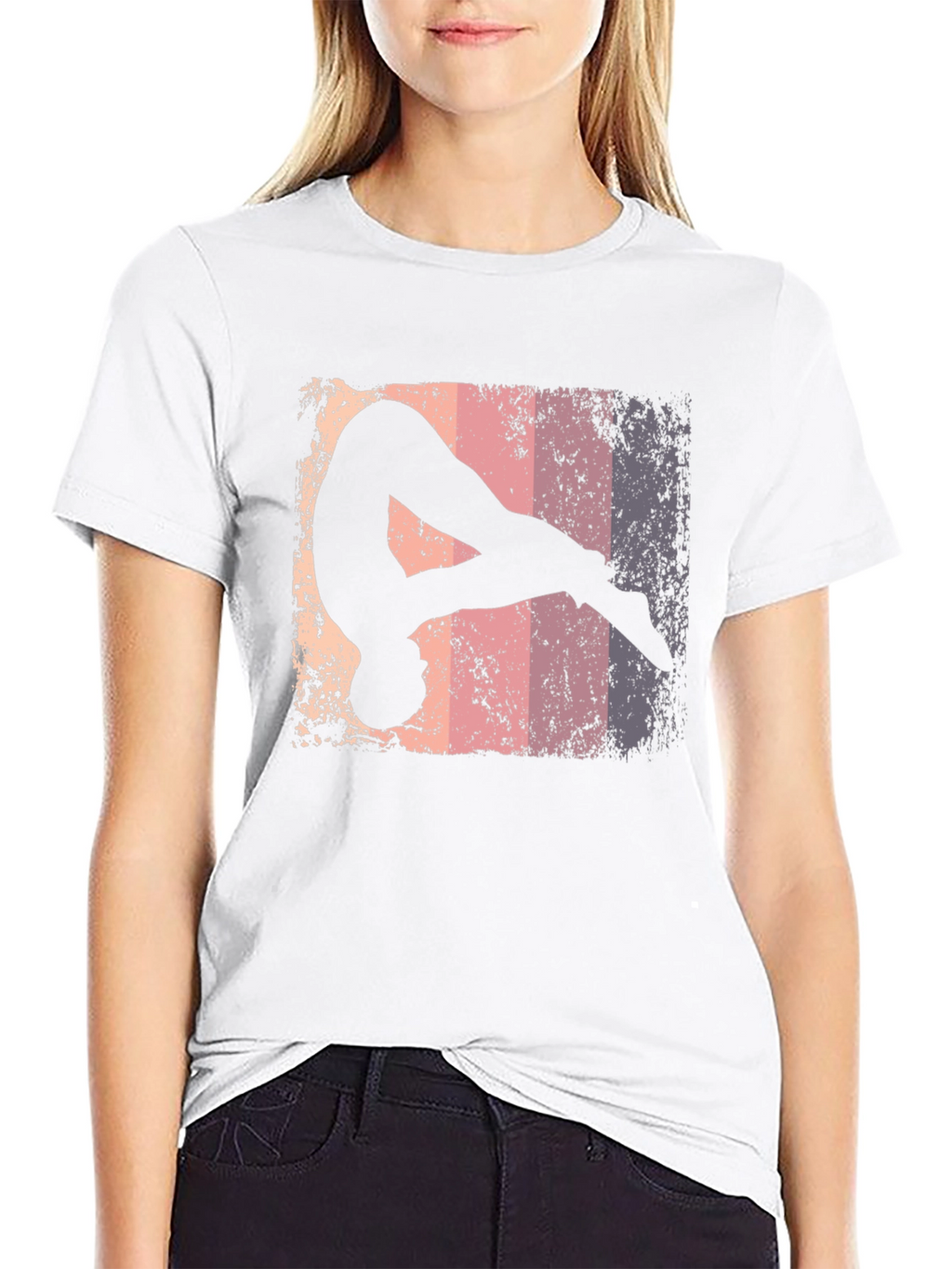 Retro Gymnastics Silhouette Graphic Tee