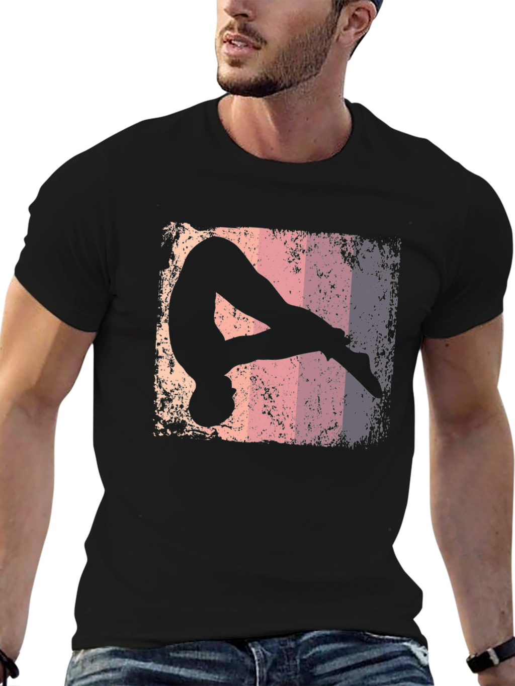 Retro Gymnastics Silhouette Graphic Tee