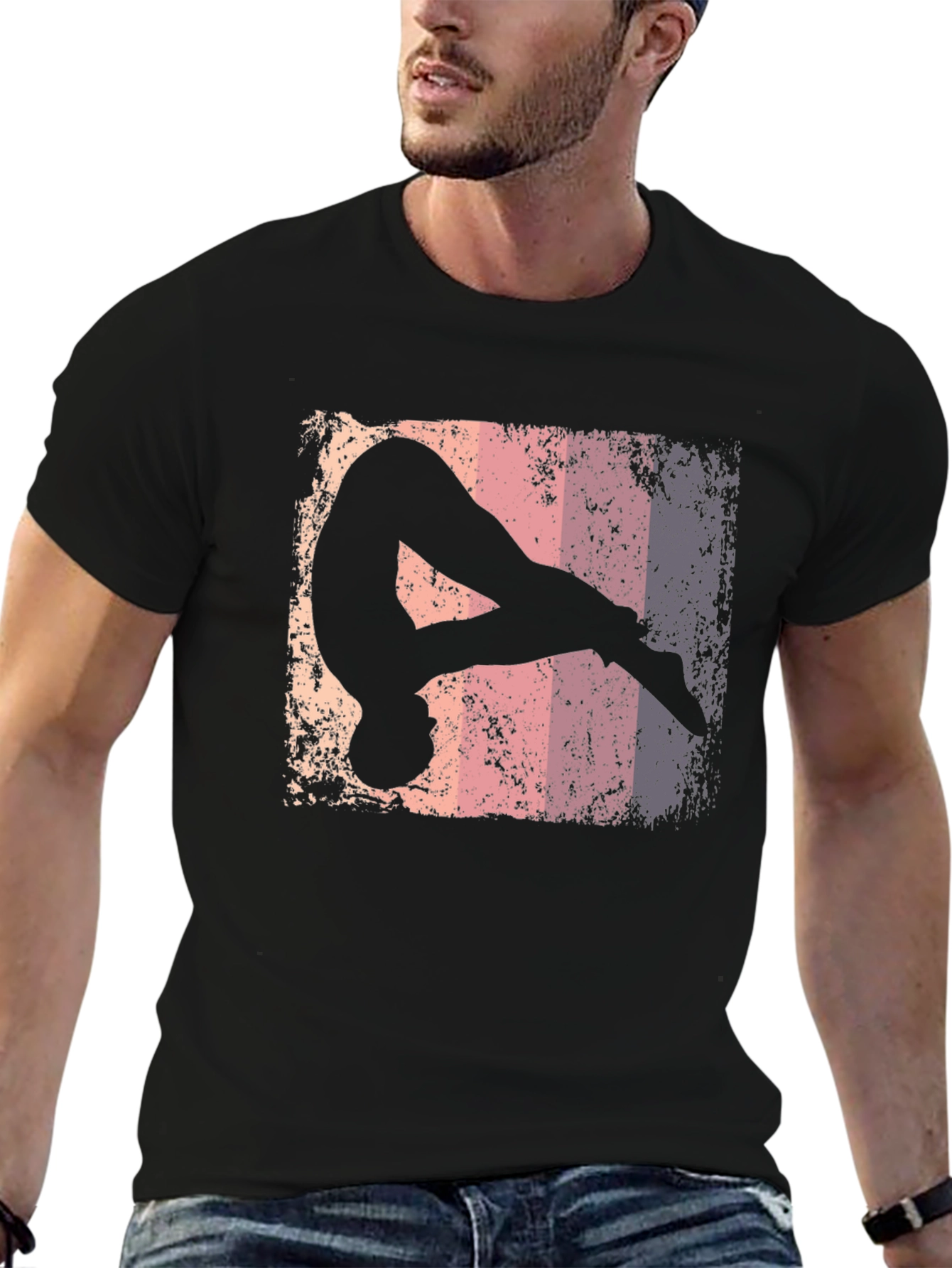 Retro Gymnastics Silhouette Graphic Tee