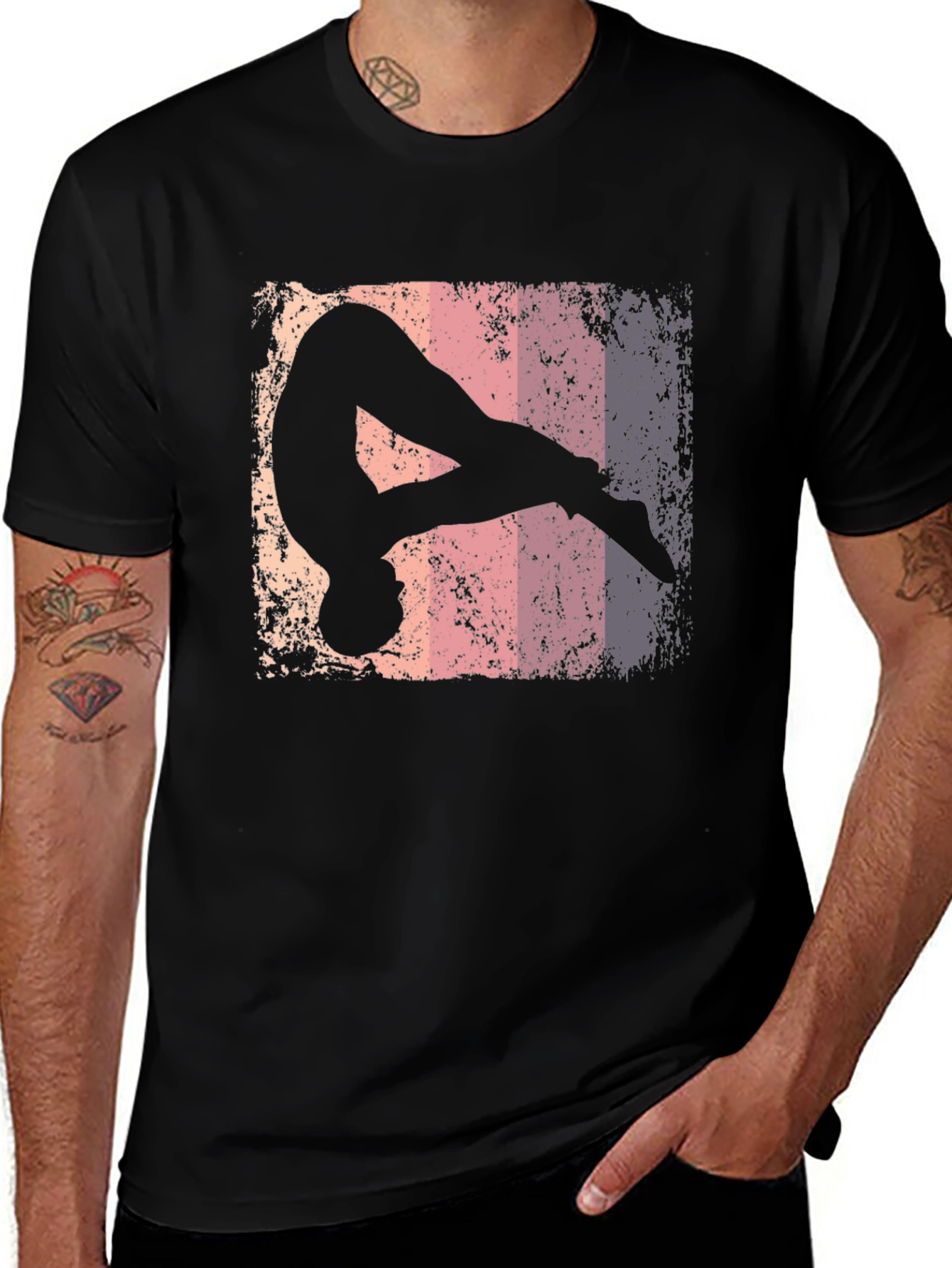 Retro Gymnastics Silhouette Graphic Tee