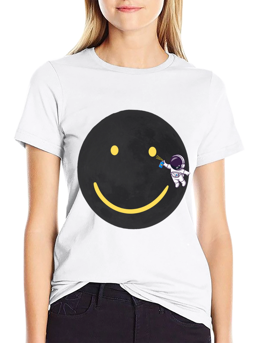 Astronaut Graffiti Smiley Face T-Shirt