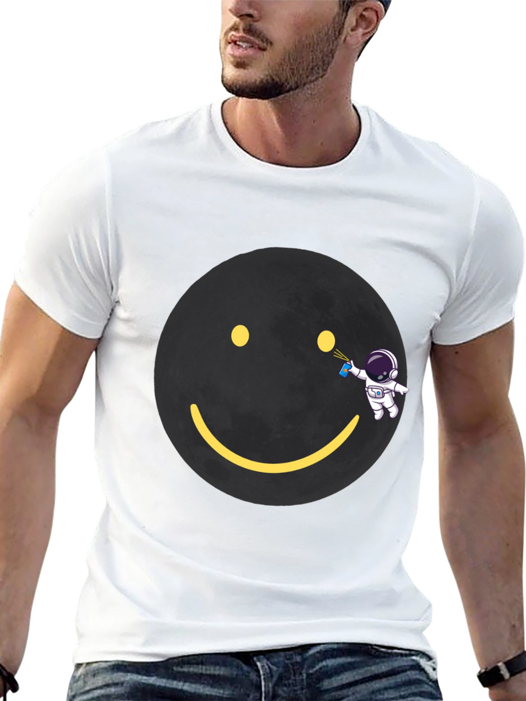 Astronaut Graffiti Smiley Face T-Shirt
