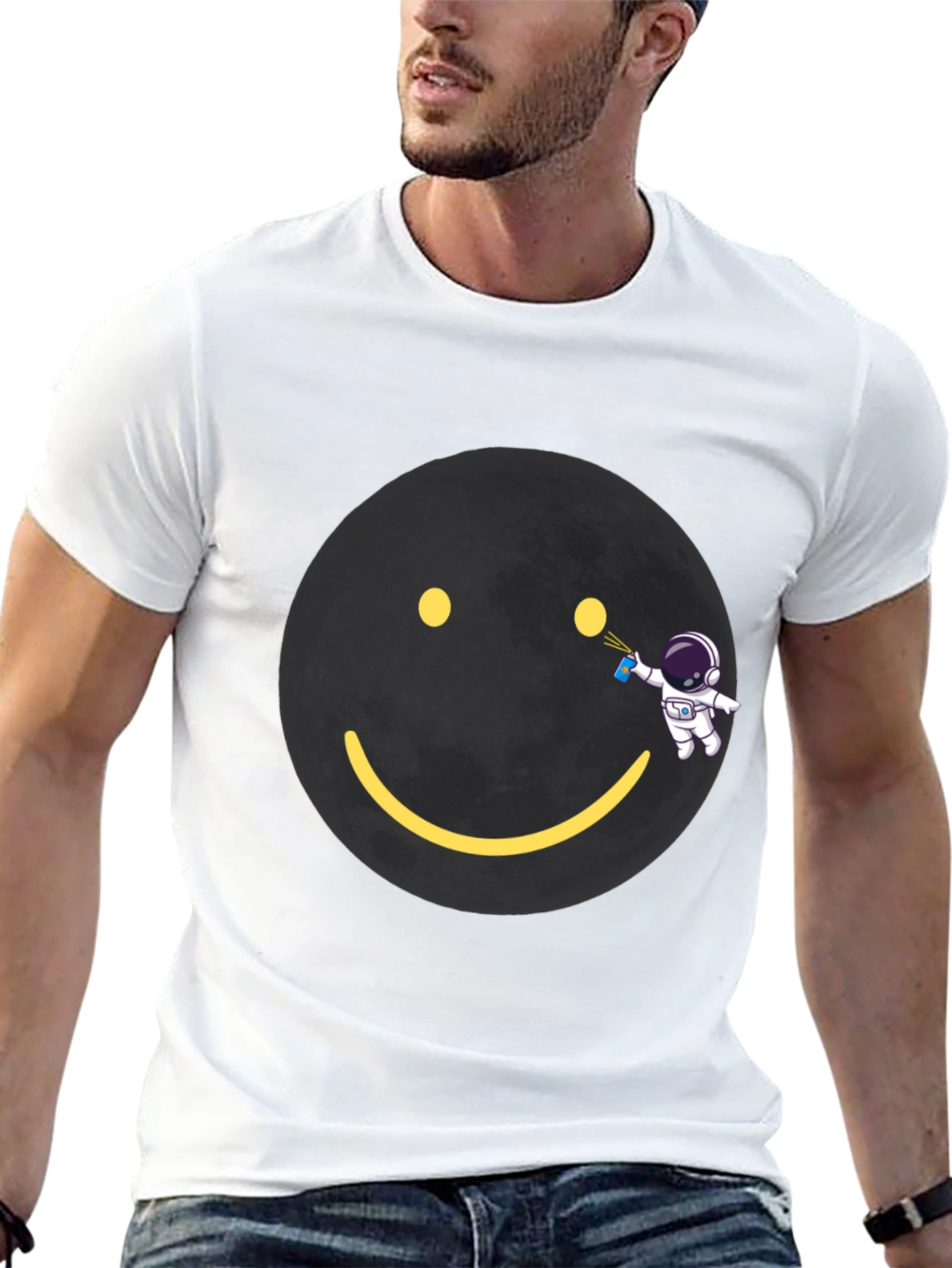 Astronaut Graffiti Smiley Face T-Shirt