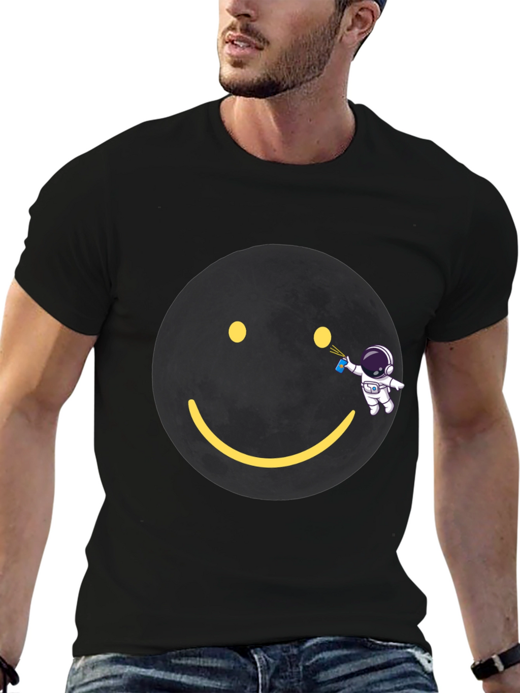 Astronaut Graffiti Smiley Face T-Shirt