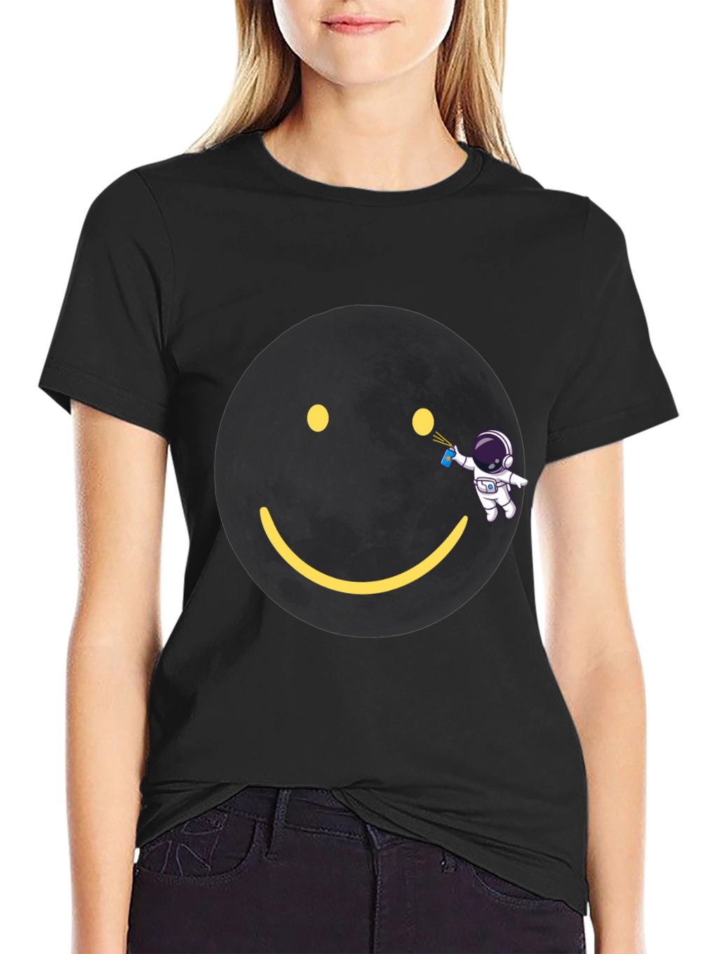 Astronaut Graffiti Smiley Face T-Shirt