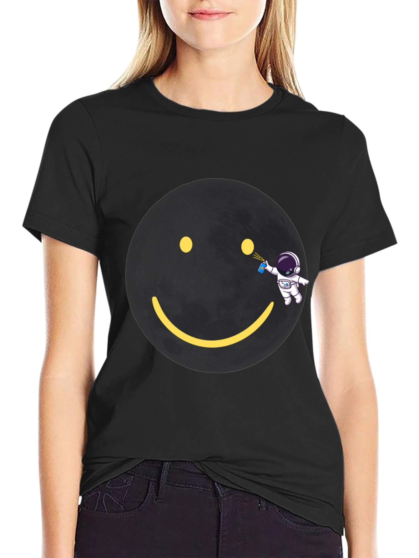 Astronaut Graffiti Smiley Face T-Shirt