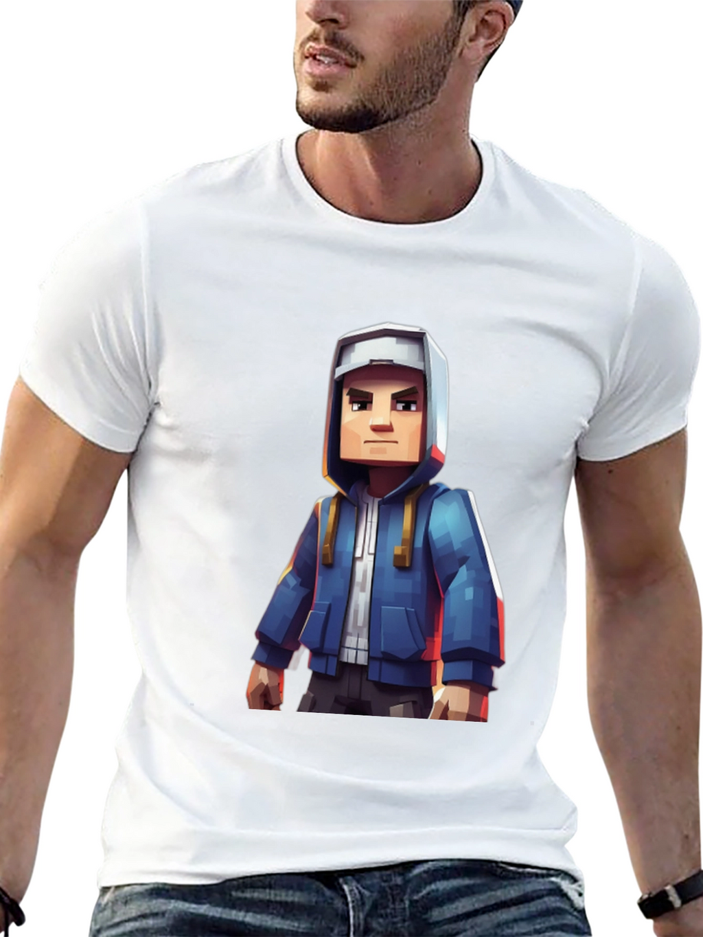 Block Character Graphic Tee - Casual Style