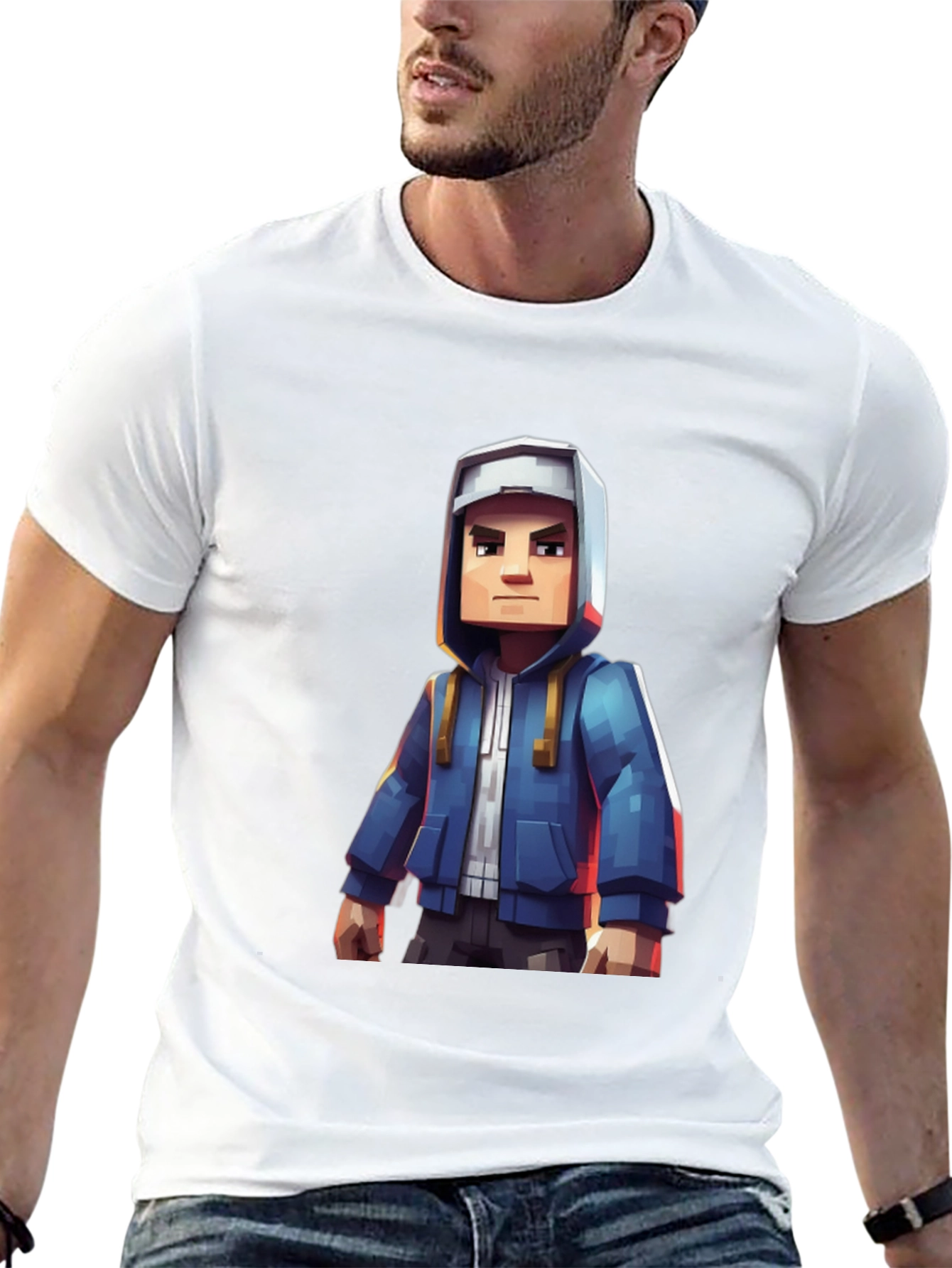 Block Character Graphic Tee - Casual Style
