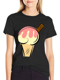 Ice Cream Graphic Tee - Stylish Black Cotton T-Shirt