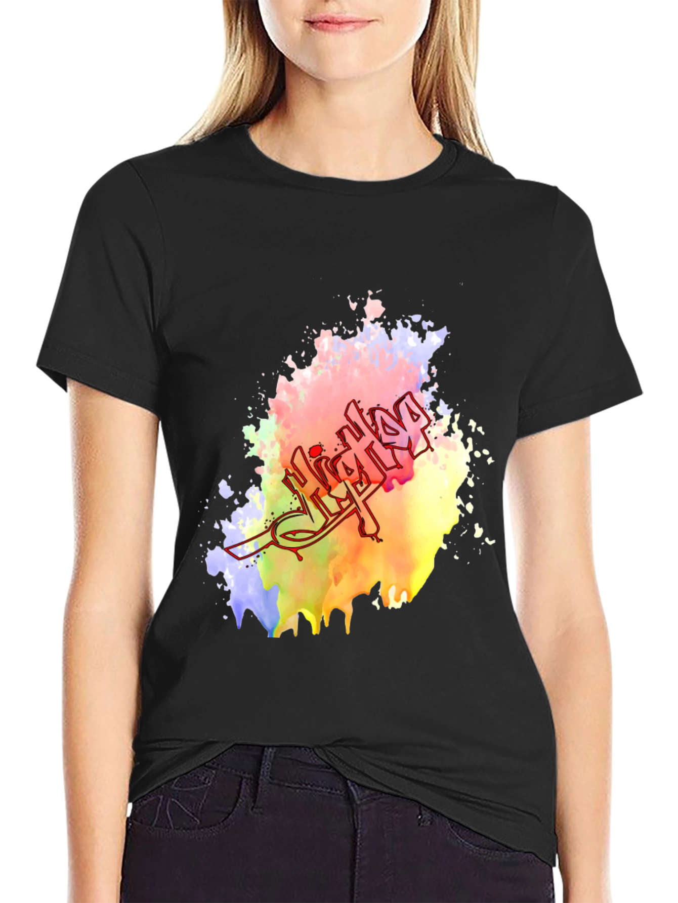 Hip Hop Graffiti Tee - Colorful Graphic Print