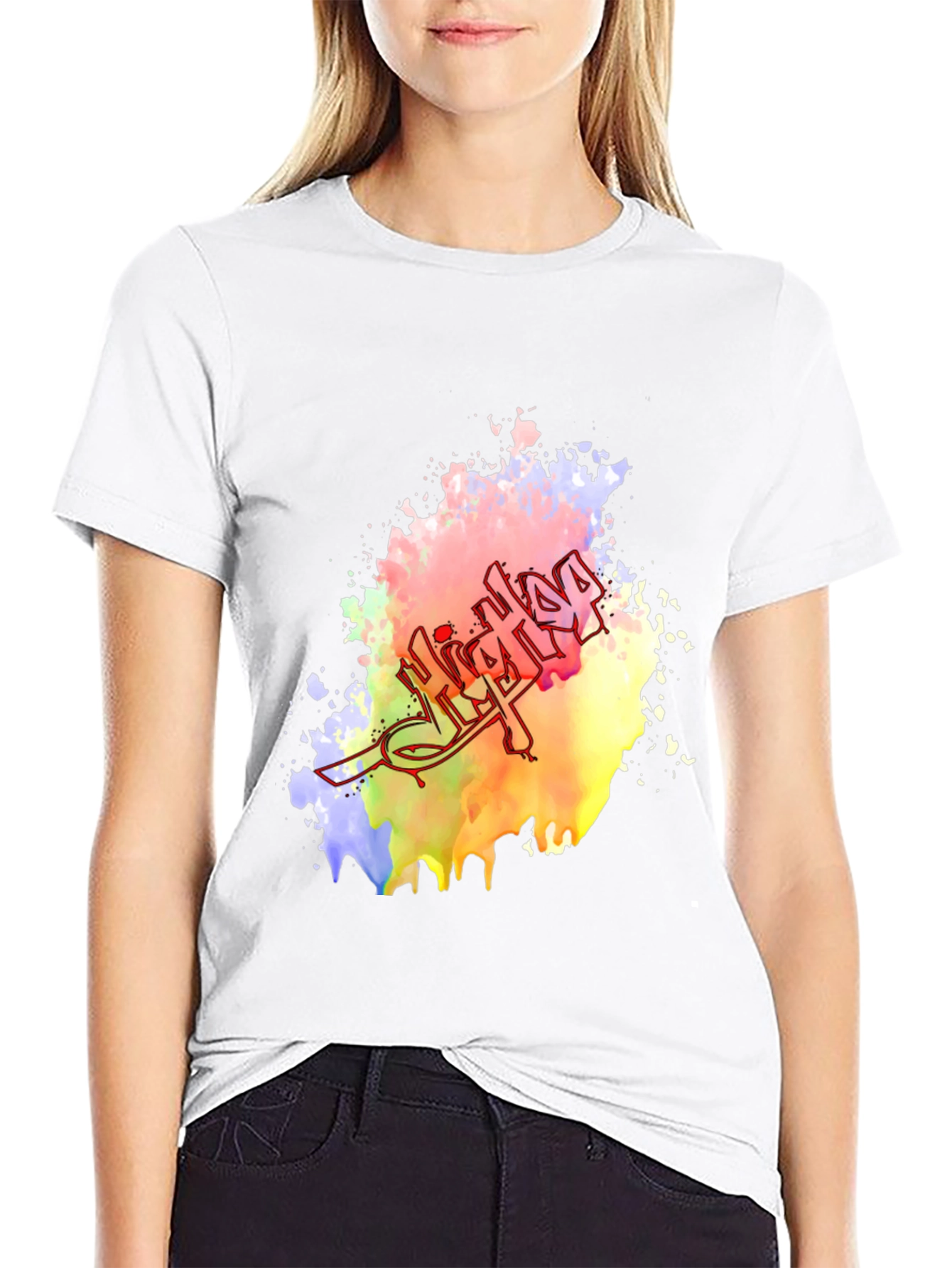 Hip Hop Graffiti Tee - Colorful Graphic Print