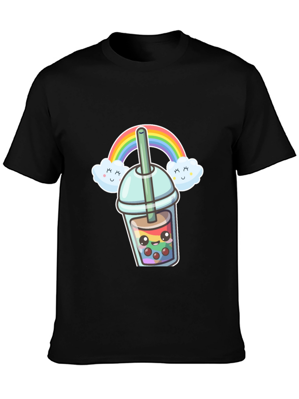 Rainbow Boba Kawaii Graphic Tee