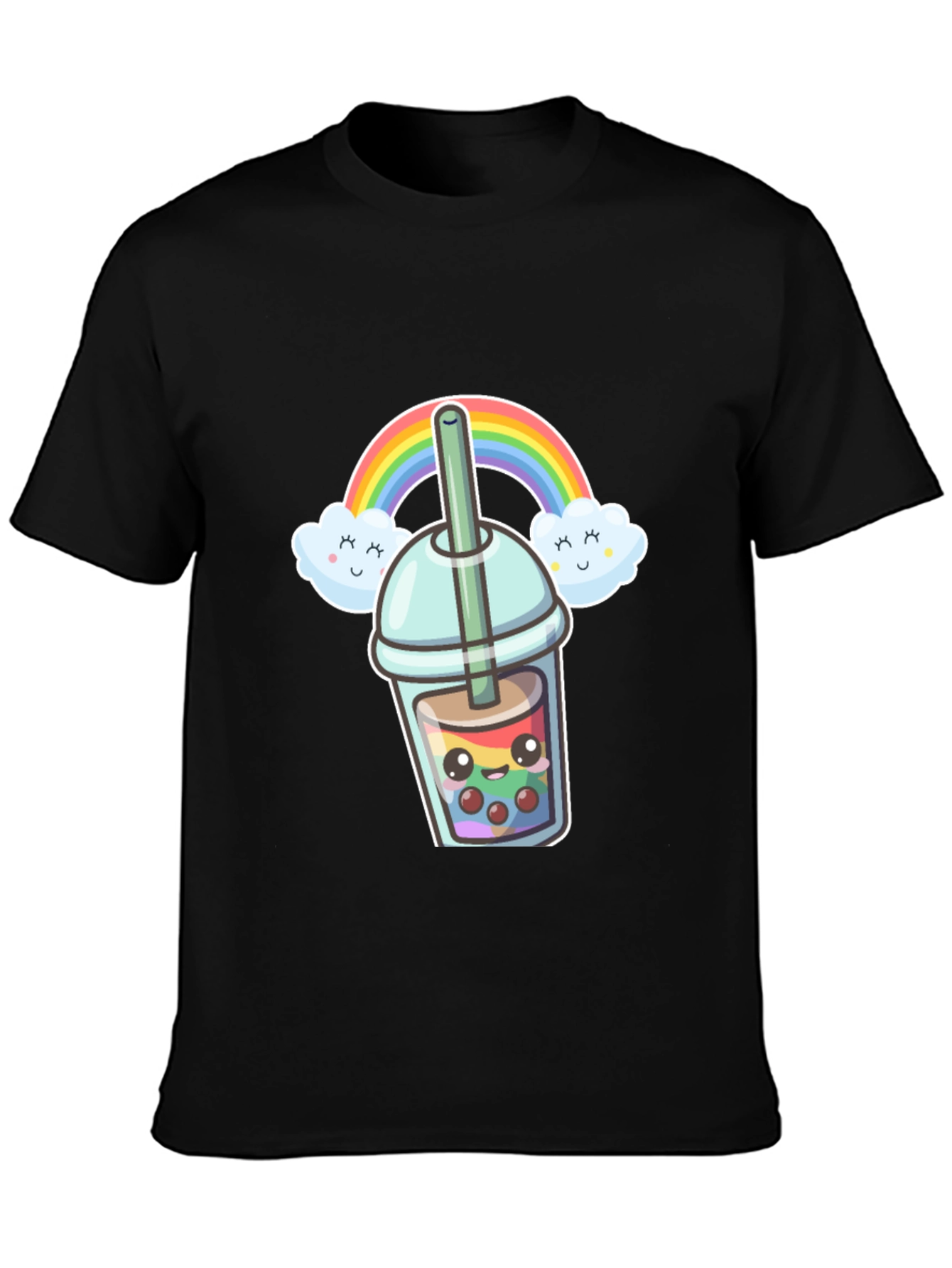 Rainbow Boba Kawaii Graphic Tee