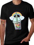 Rainbow Boba Kawaii Graphic Tee