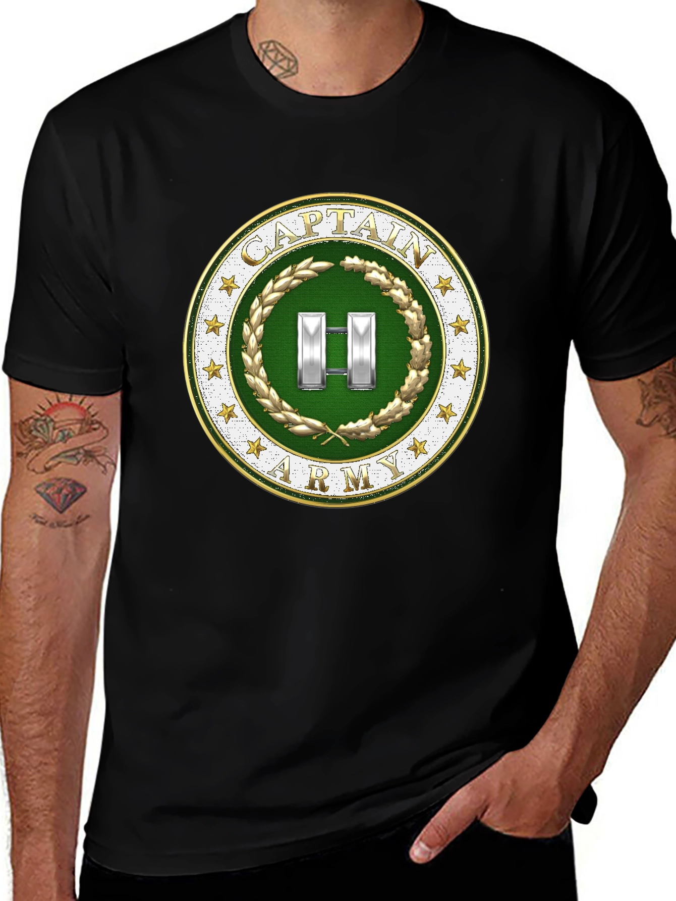 Captain Army T-Shirt - Military Rank Symbol Tee