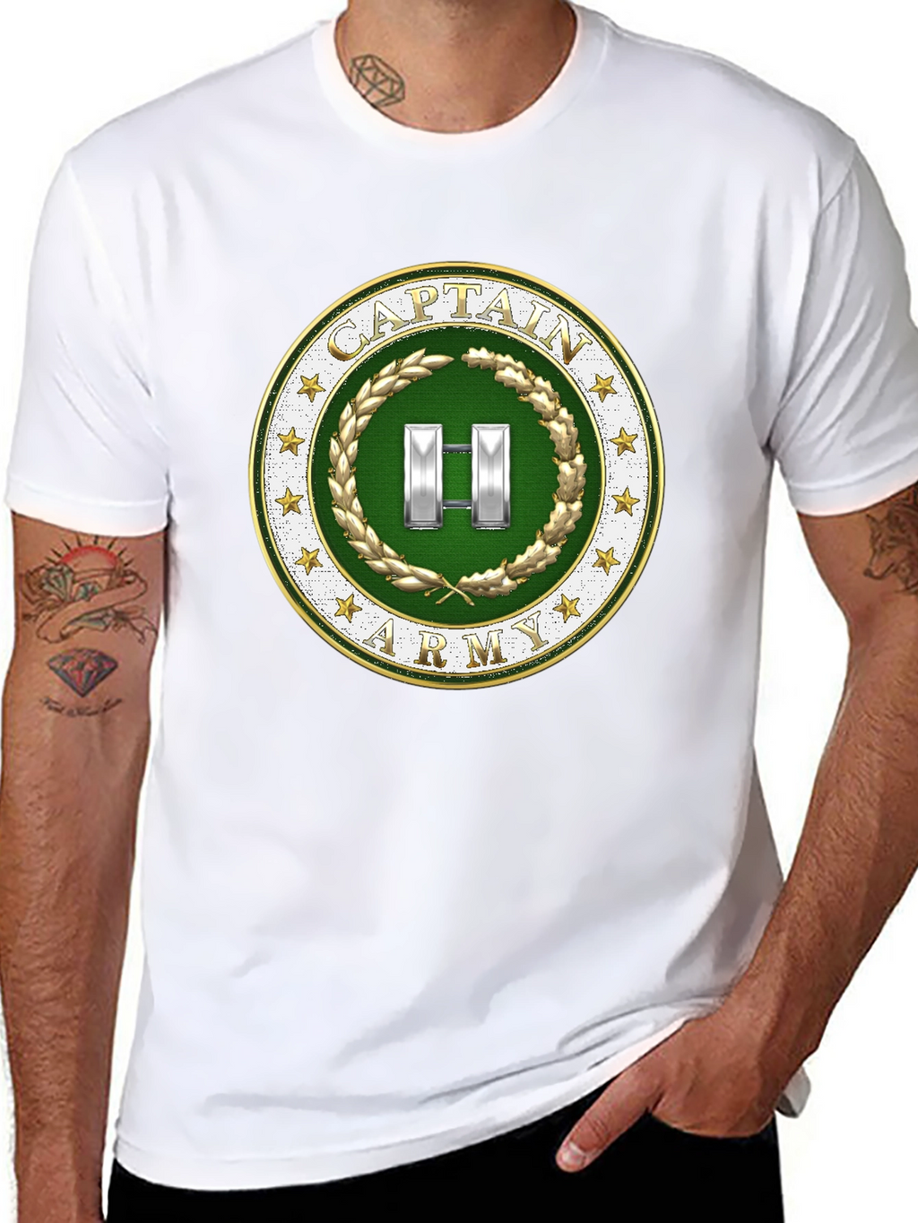 Captain Army T-Shirt - Military Rank Symbol Tee