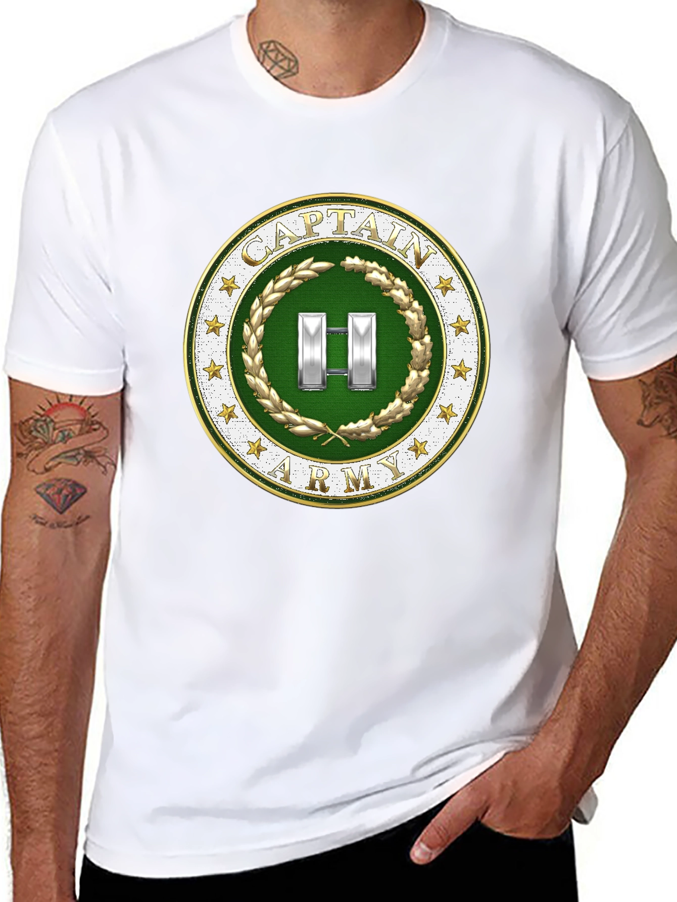 Captain Army T-Shirt - Military Rank Symbol Tee