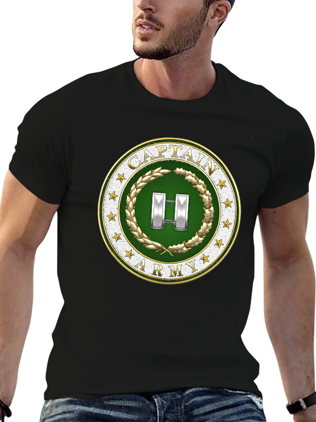 Captain Army T-Shirt - Military Rank Symbol Tee