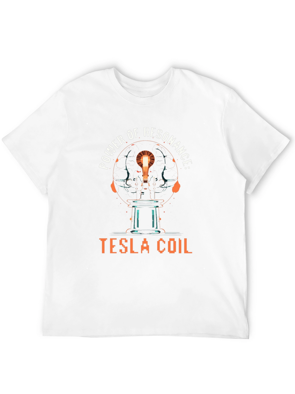 Power of Resonance: Tesla Coil Black T-Shirt