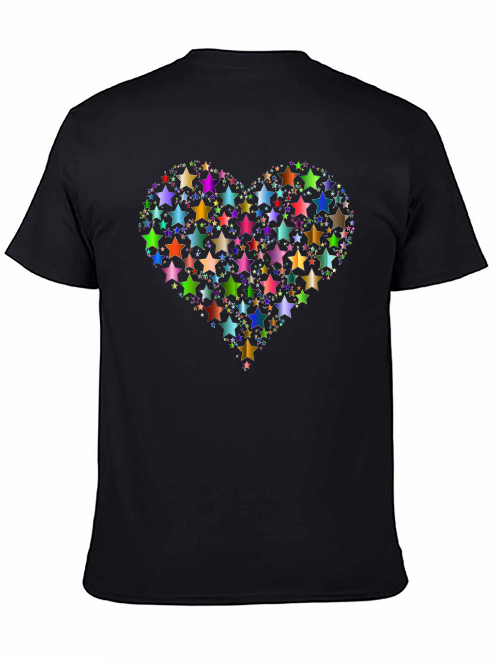 Starry Heart Graphic Tee - Modern Black T-Shirt