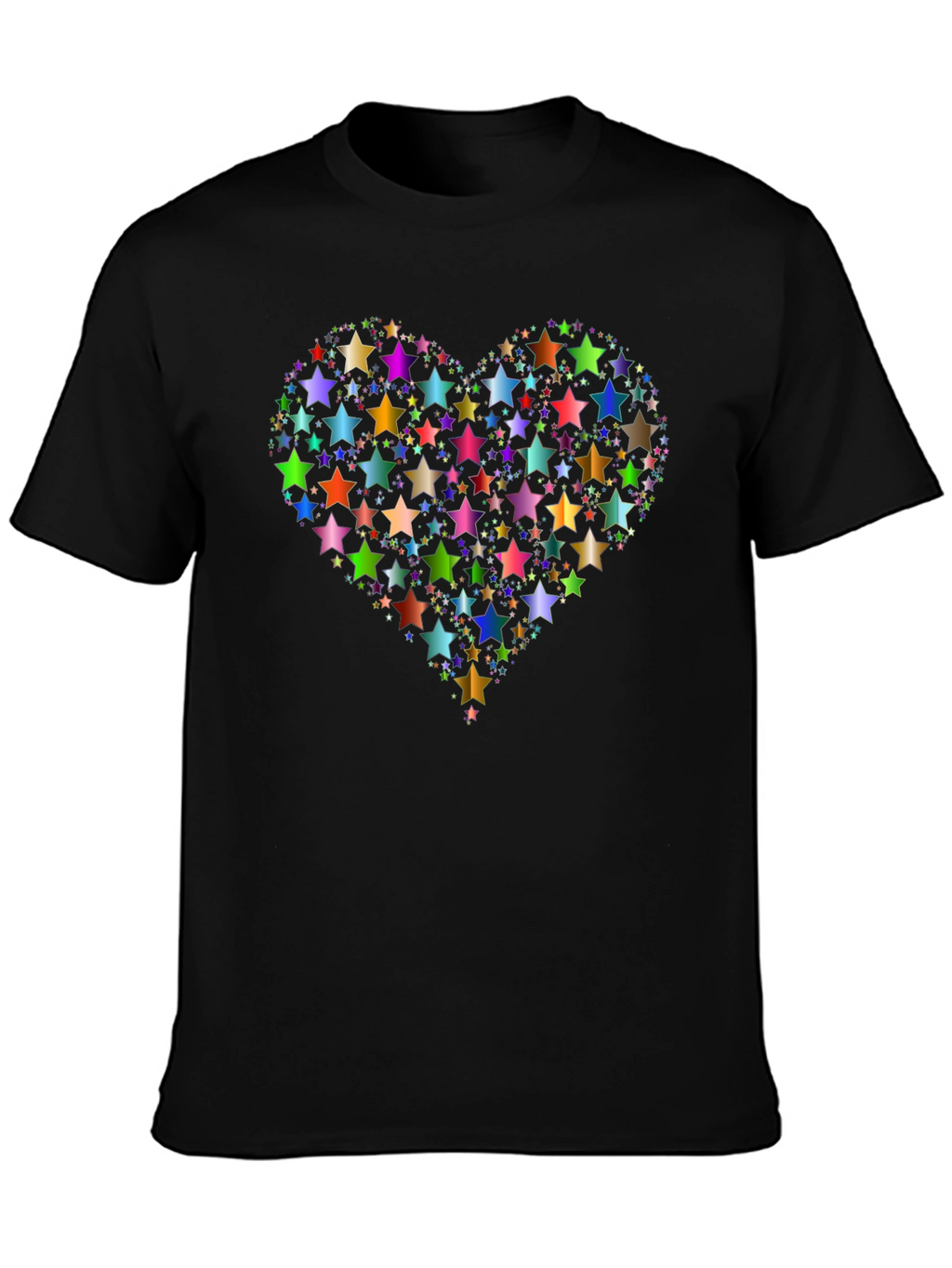 Starry Heart Graphic Tee - Modern Black T-Shirt