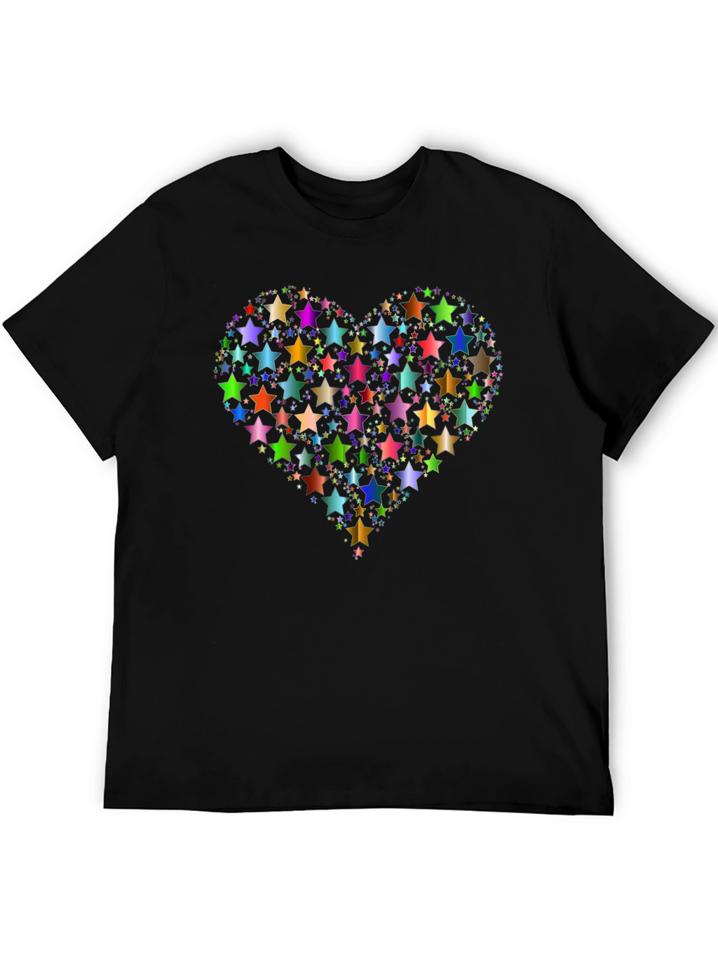 Starry Heart Graphic Tee - Modern Black T-Shirt