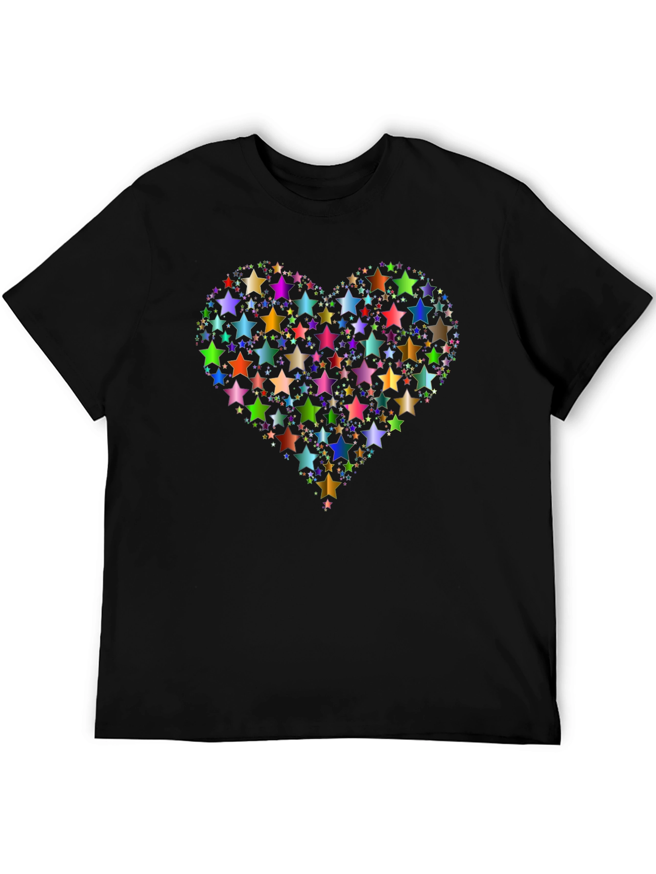 Starry Heart Graphic Tee - Modern Black T-Shirt