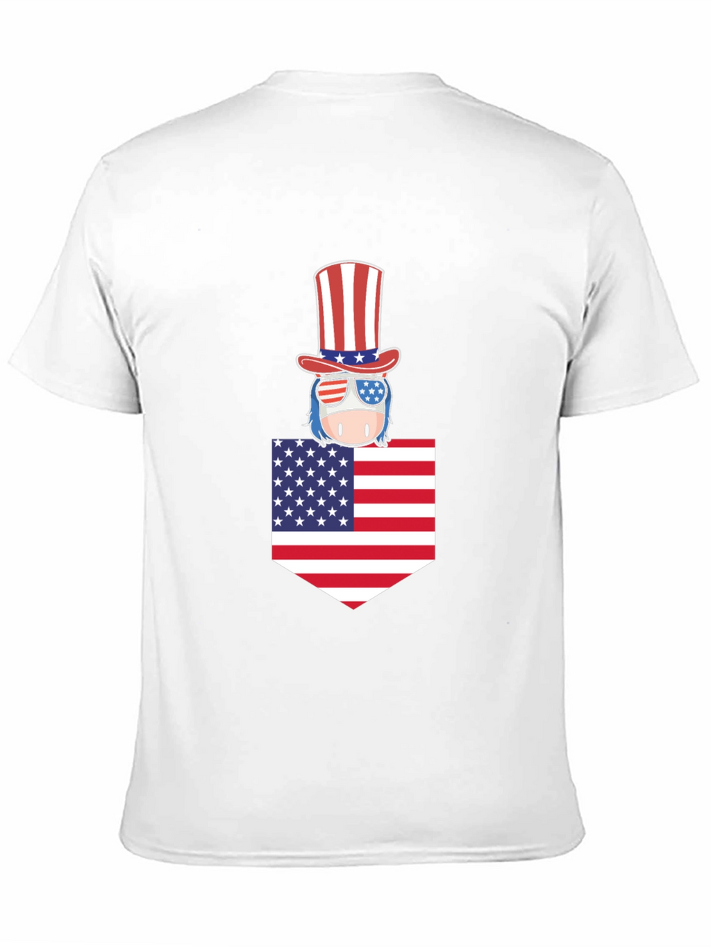 Patriotic Pocket Tee - American Flag Design