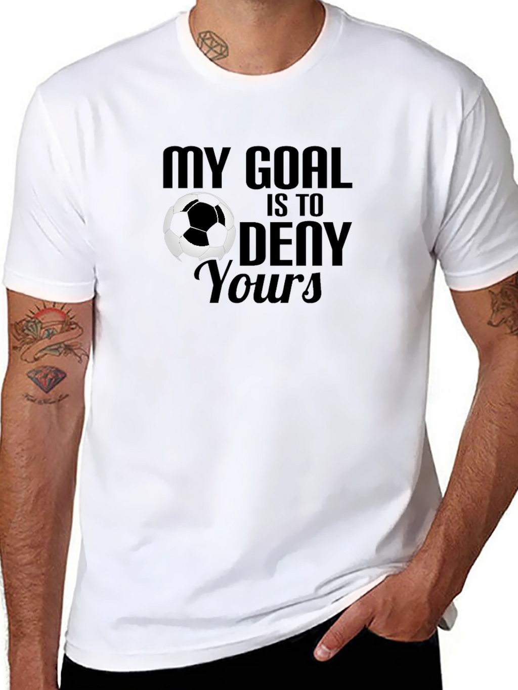 My Goal is to Deny Yours Soccer Graphic T-Shirt