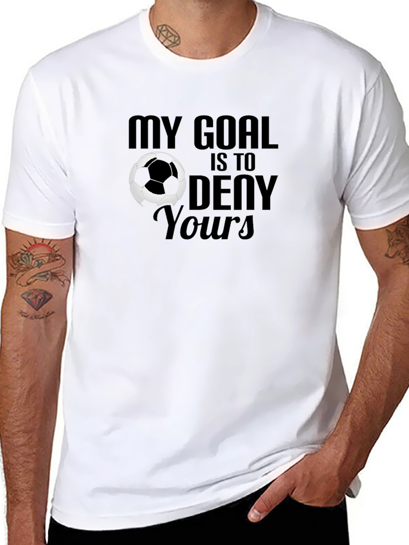 My Goal is to Deny Yours Soccer Graphic T-Shirt