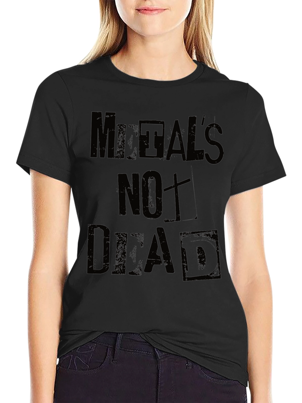 Metals Not Dead Black Graphic T-Shirt