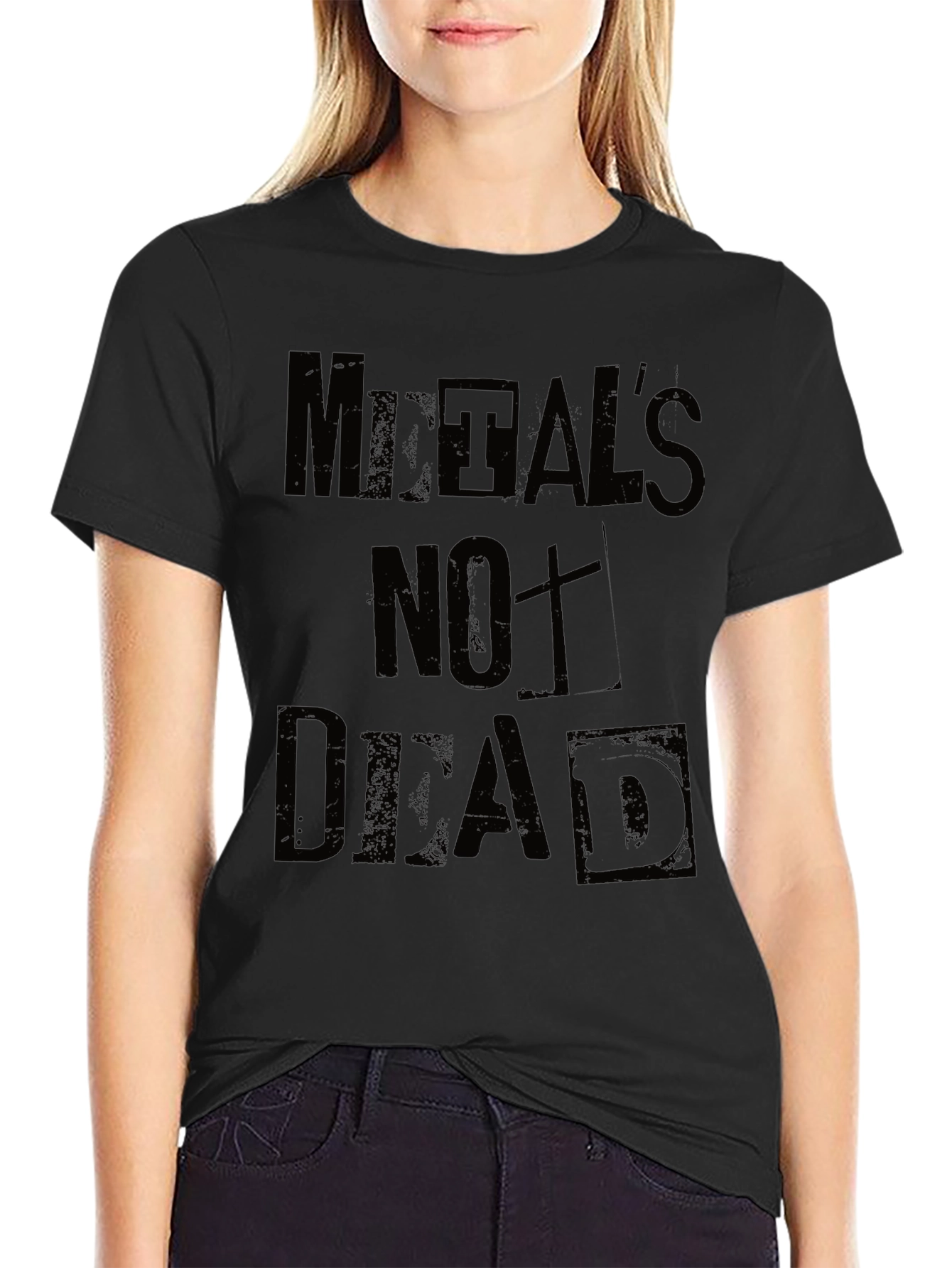 Metals Not Dead Black Graphic T-Shirt