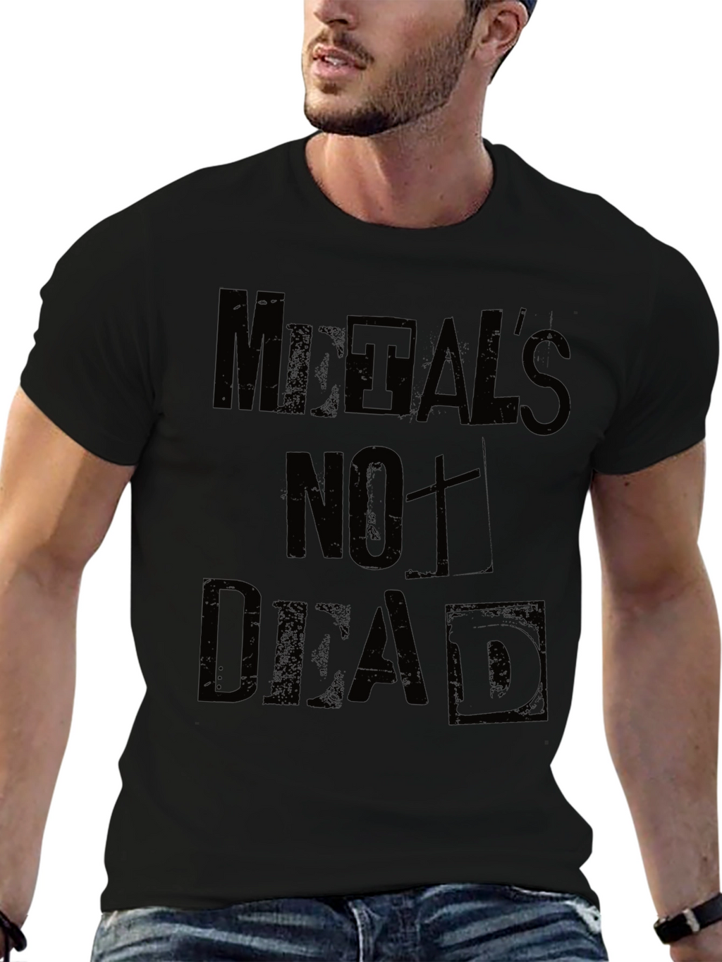 Metals Not Dead Black Graphic T-Shirt