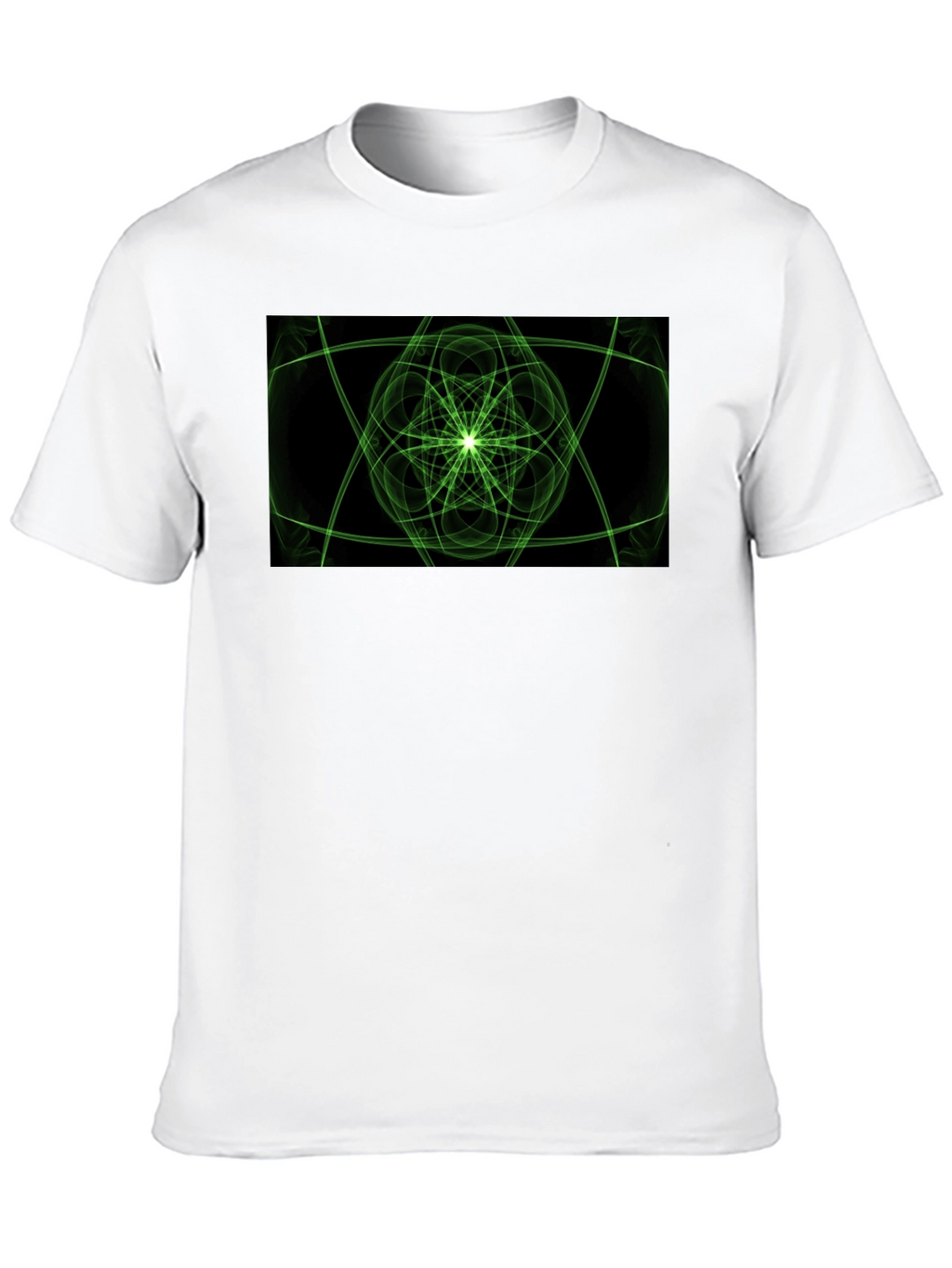 Geometric Green Graphic Black T-Shirt