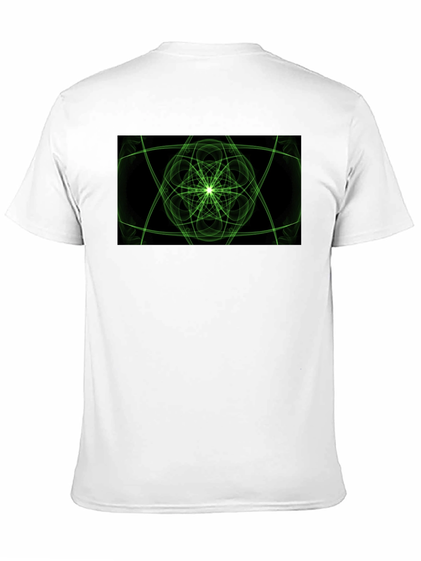 Geometric Green Graphic Black T-Shirt