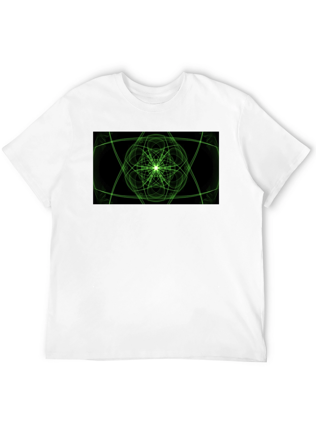 Geometric Green Graphic Black T-Shirt